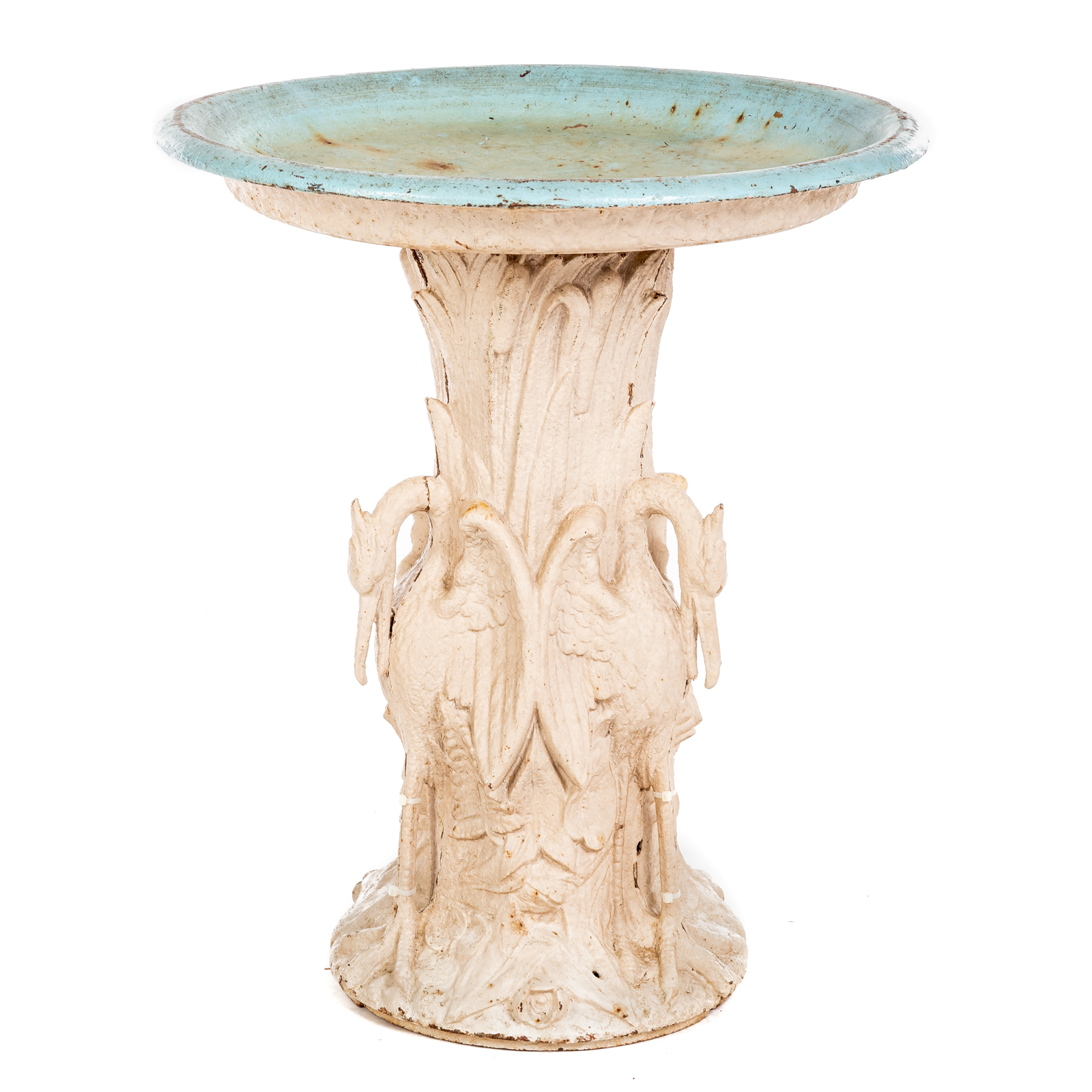 CAST IRON FIGURAL BIRDBATH Late