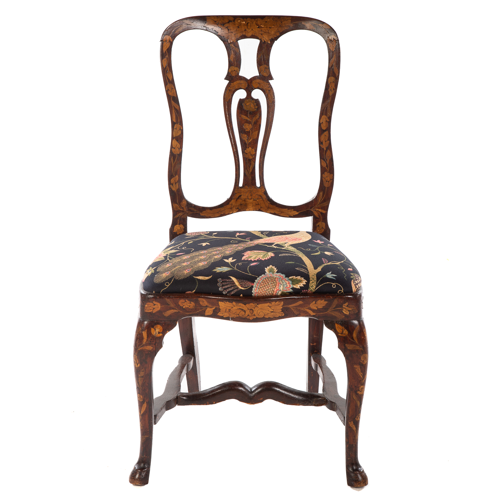 DUTCH MARQUETRY INLAID SIDE CHAIR