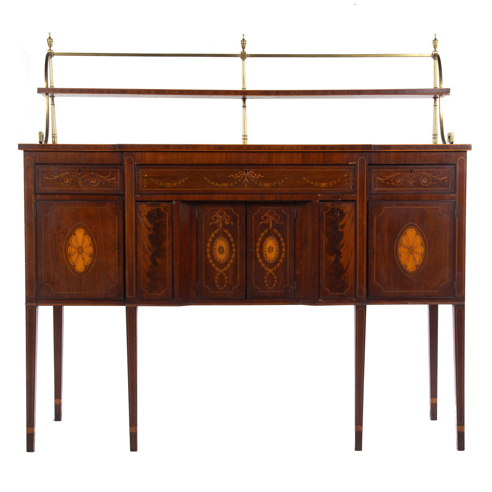 EDWARDIAN INLAID MAHOGANY SIDEBOARD