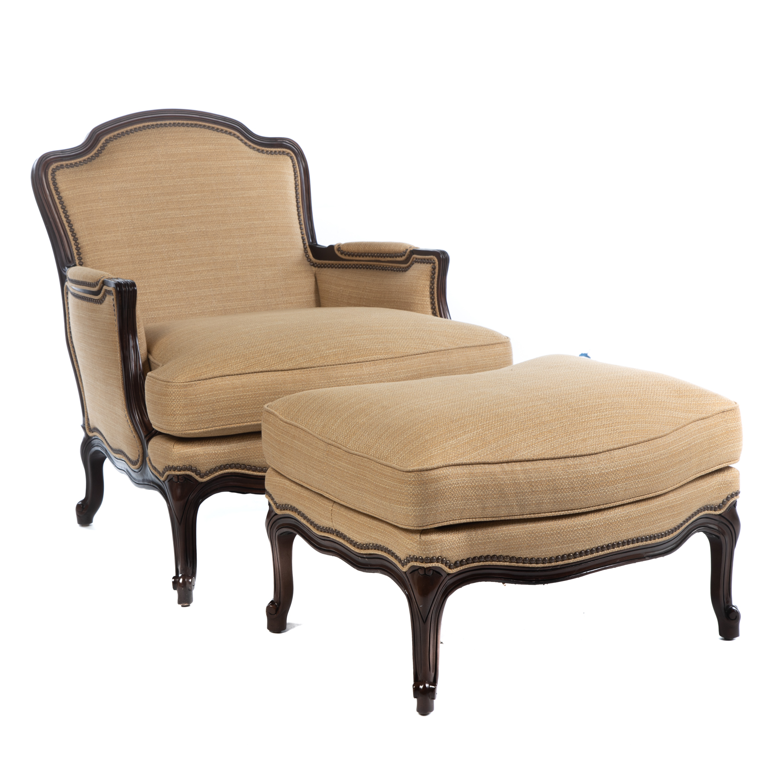 LOUIS XV STYLE UPHOLSTERED CHAIR