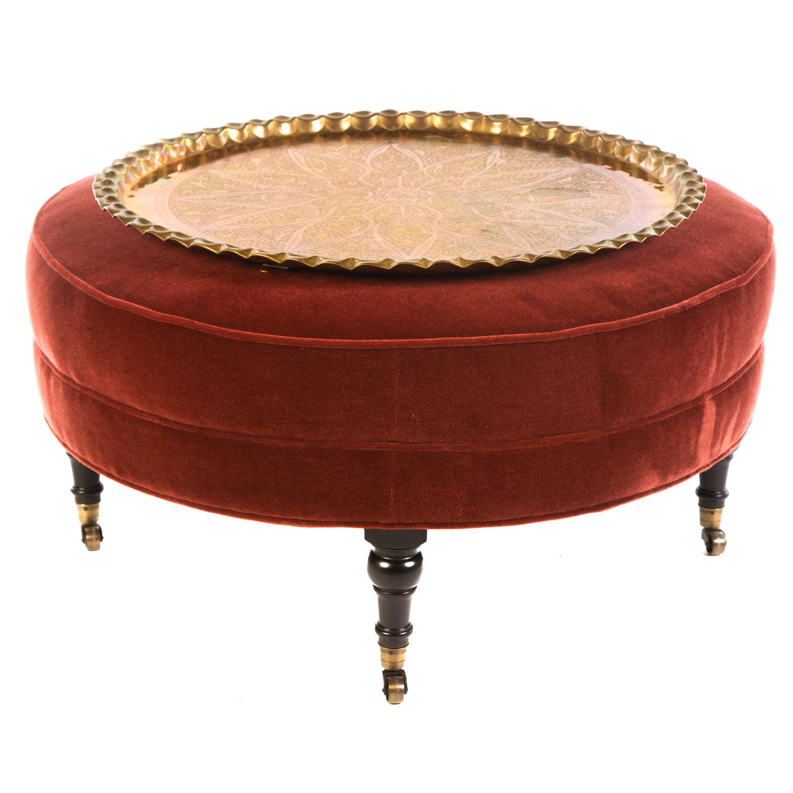 CONTEMPORARY ROUND OTTOMAN WITH