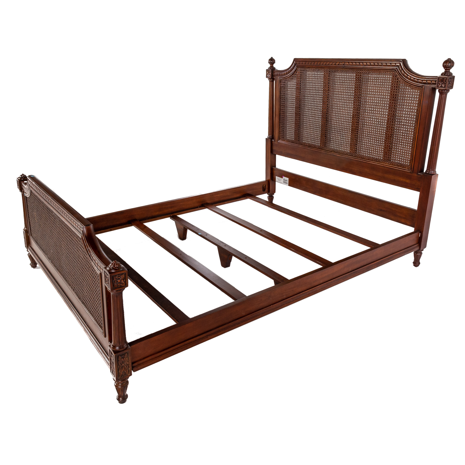 ETHAN ALLEN QUEEN-SIZE CANED BACK