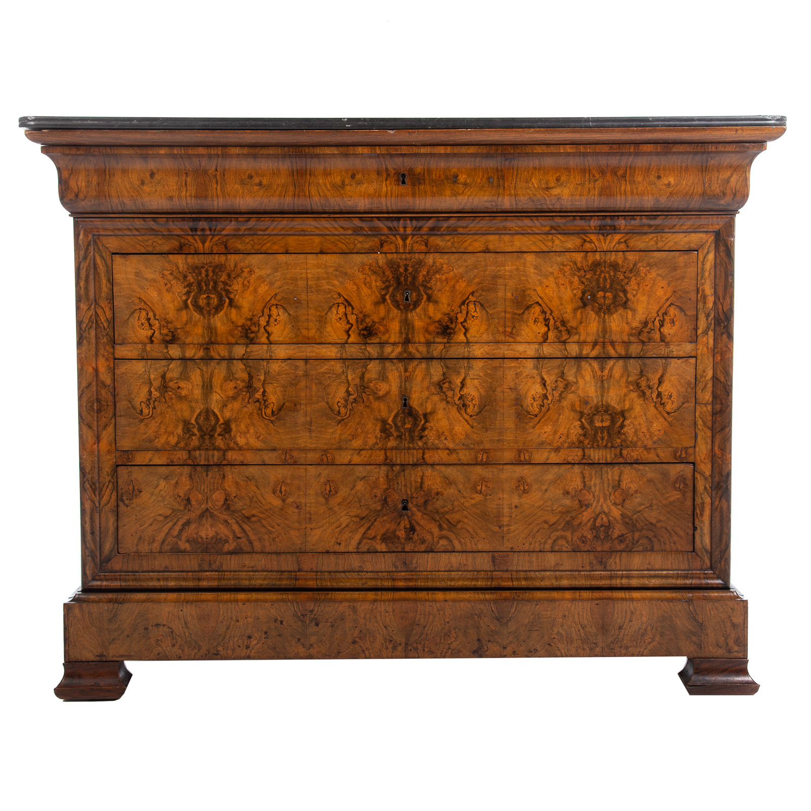 FRENCH MARBLE TOP BURLED WALNUT 287603