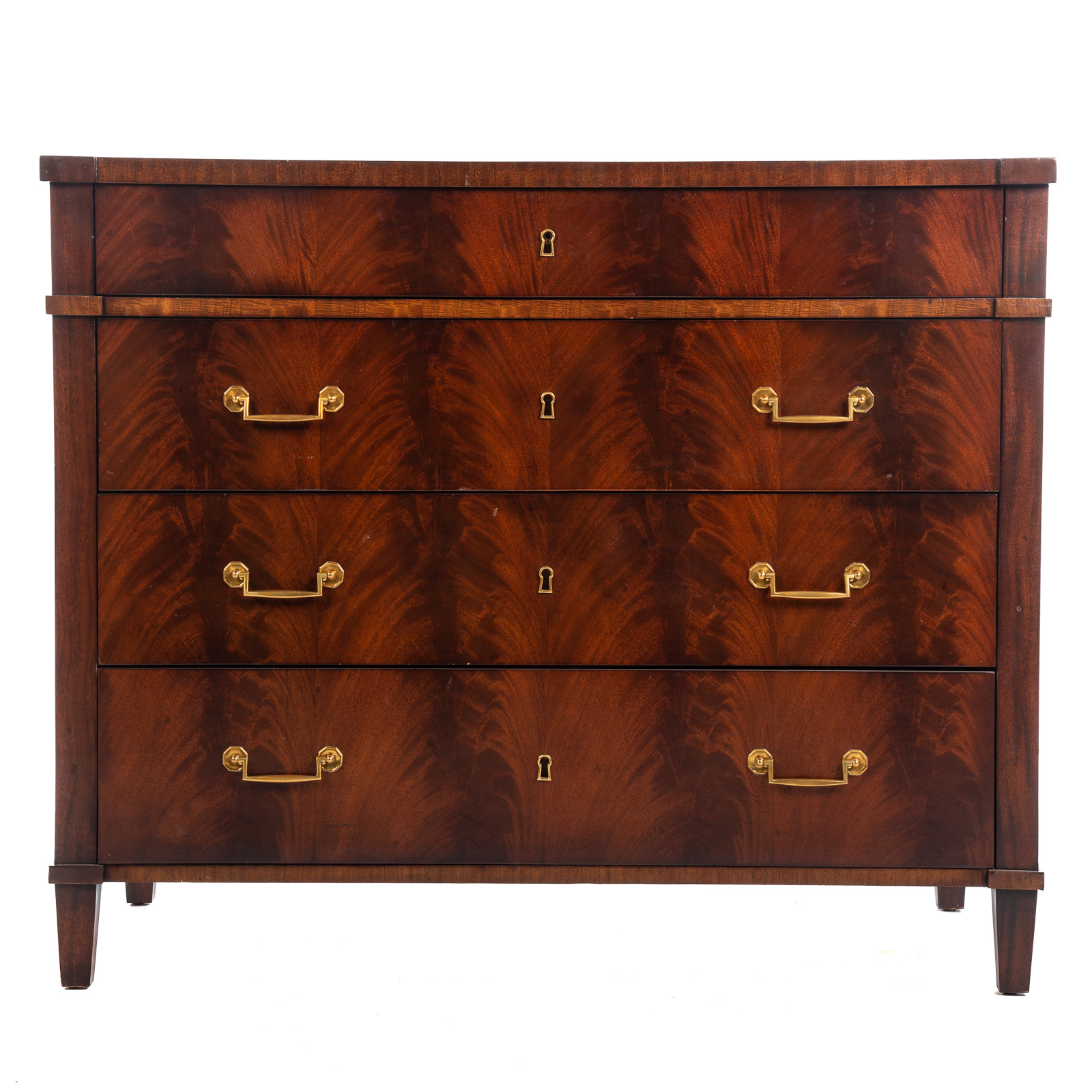 HICKORY CHAIR BANDED MAHOGANY CHEST