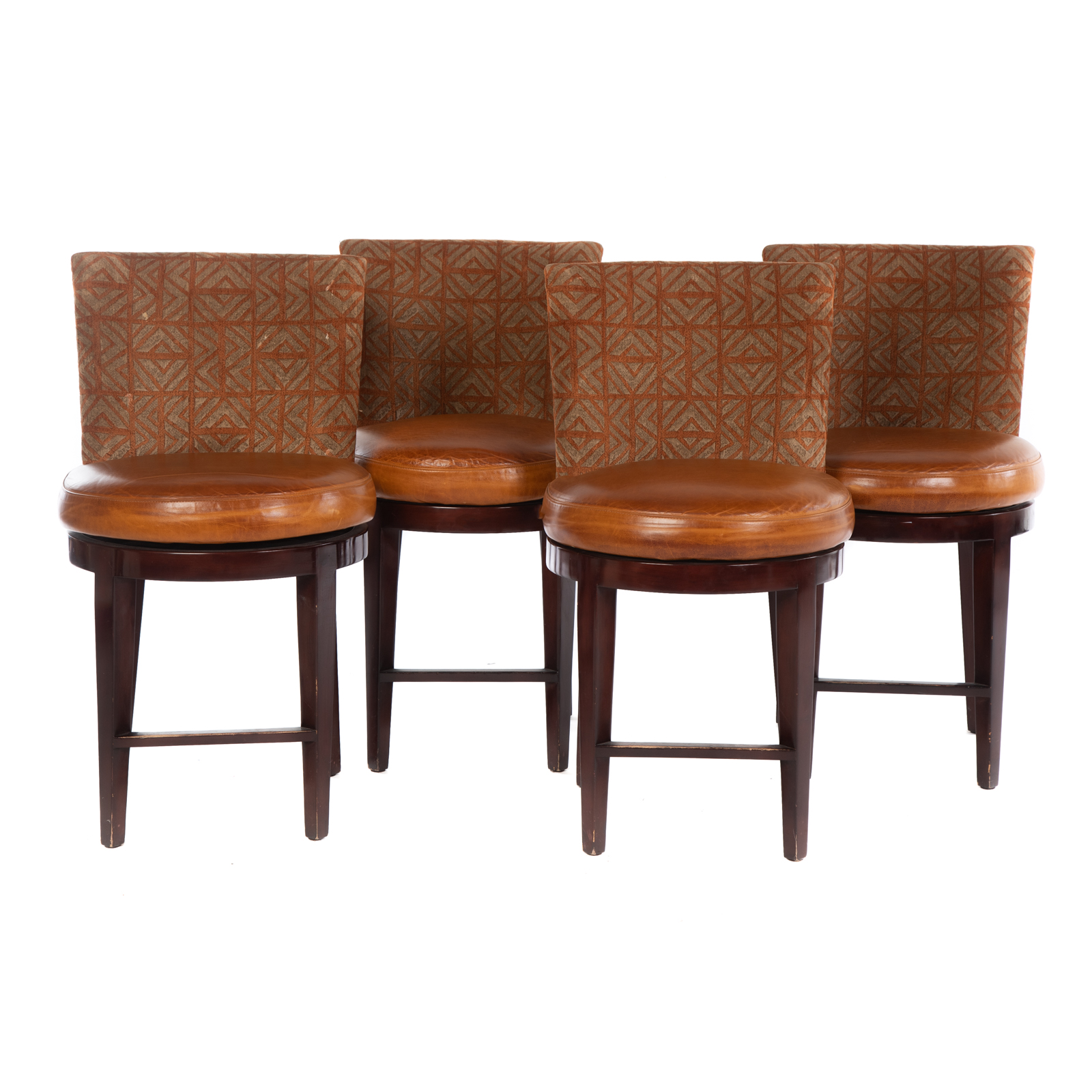 SET OF FOUR LEATHER UPHOLSTERED 287653
