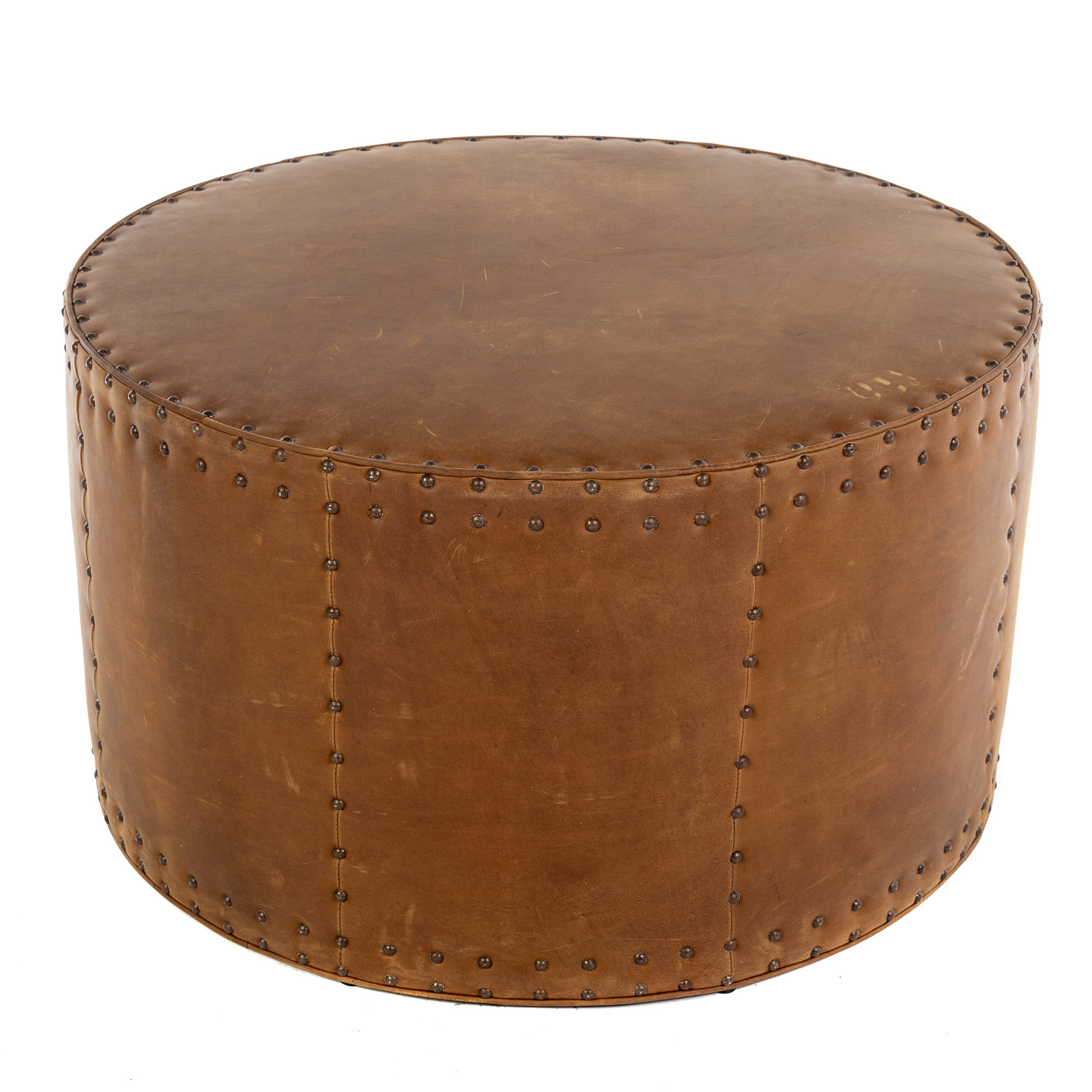 CONTEMPORARY ROUND LEATHER OTTOMAN 287668