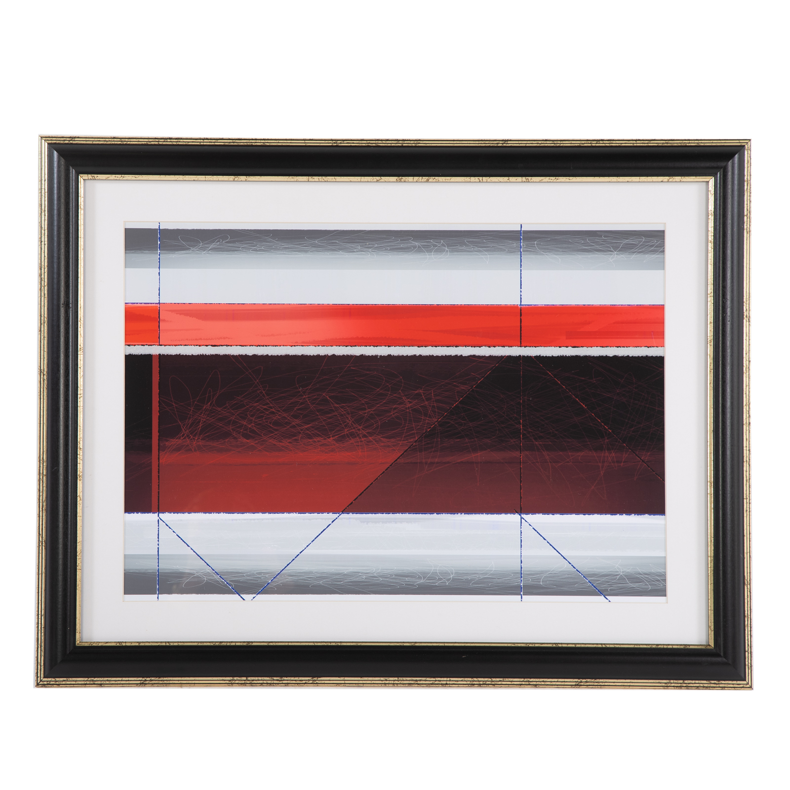 CONTEMPORARY RED SUNSET, LITHOGRAPH
