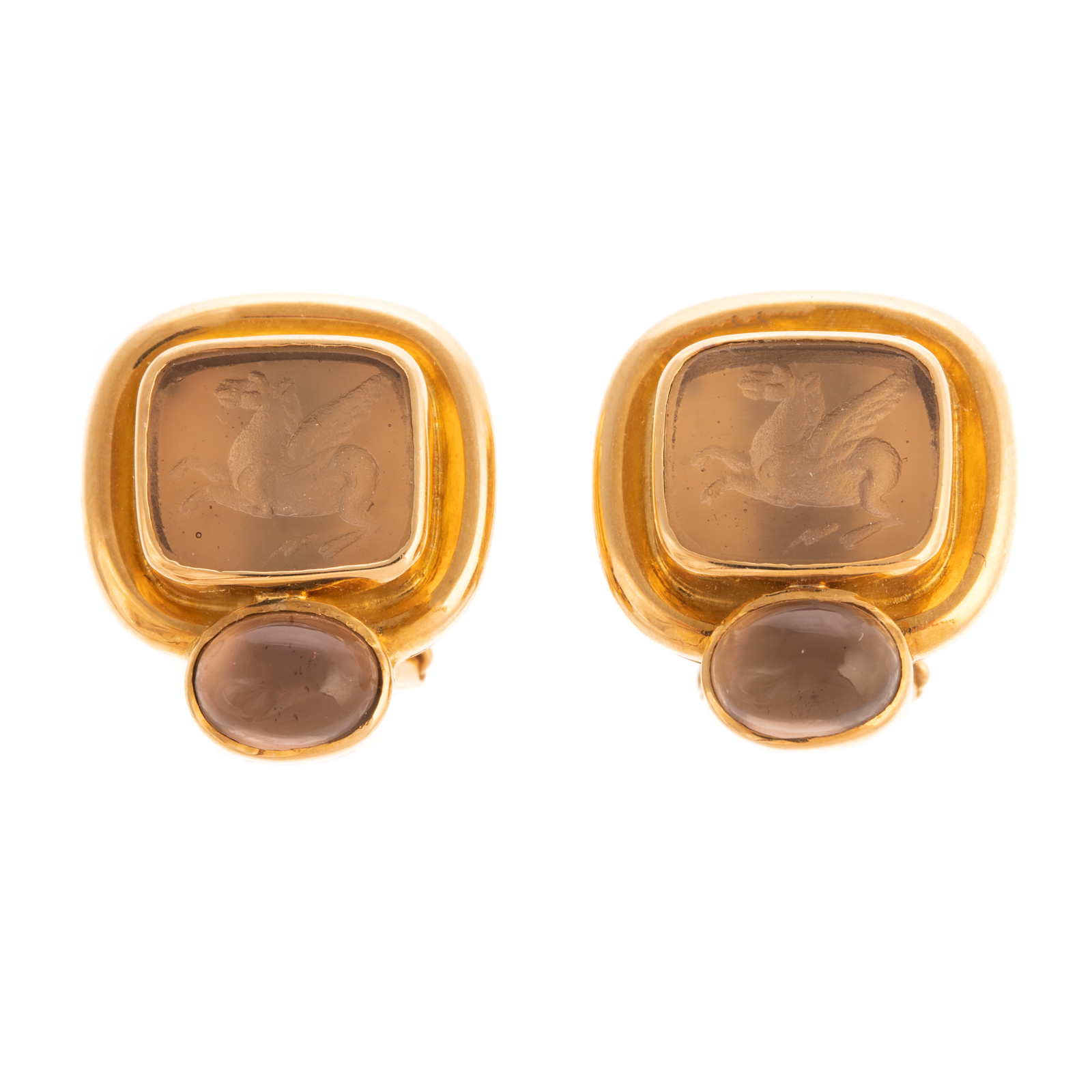 A PAIR OF ELIZABETH LOCKE 19K INTAGLIO