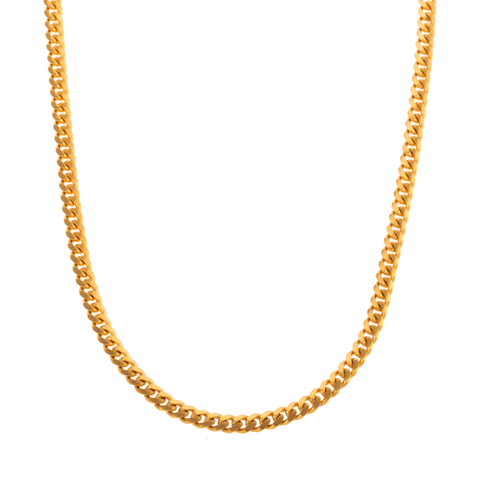 A SOLID 18K CURB LINK NECKLACE 28792c
