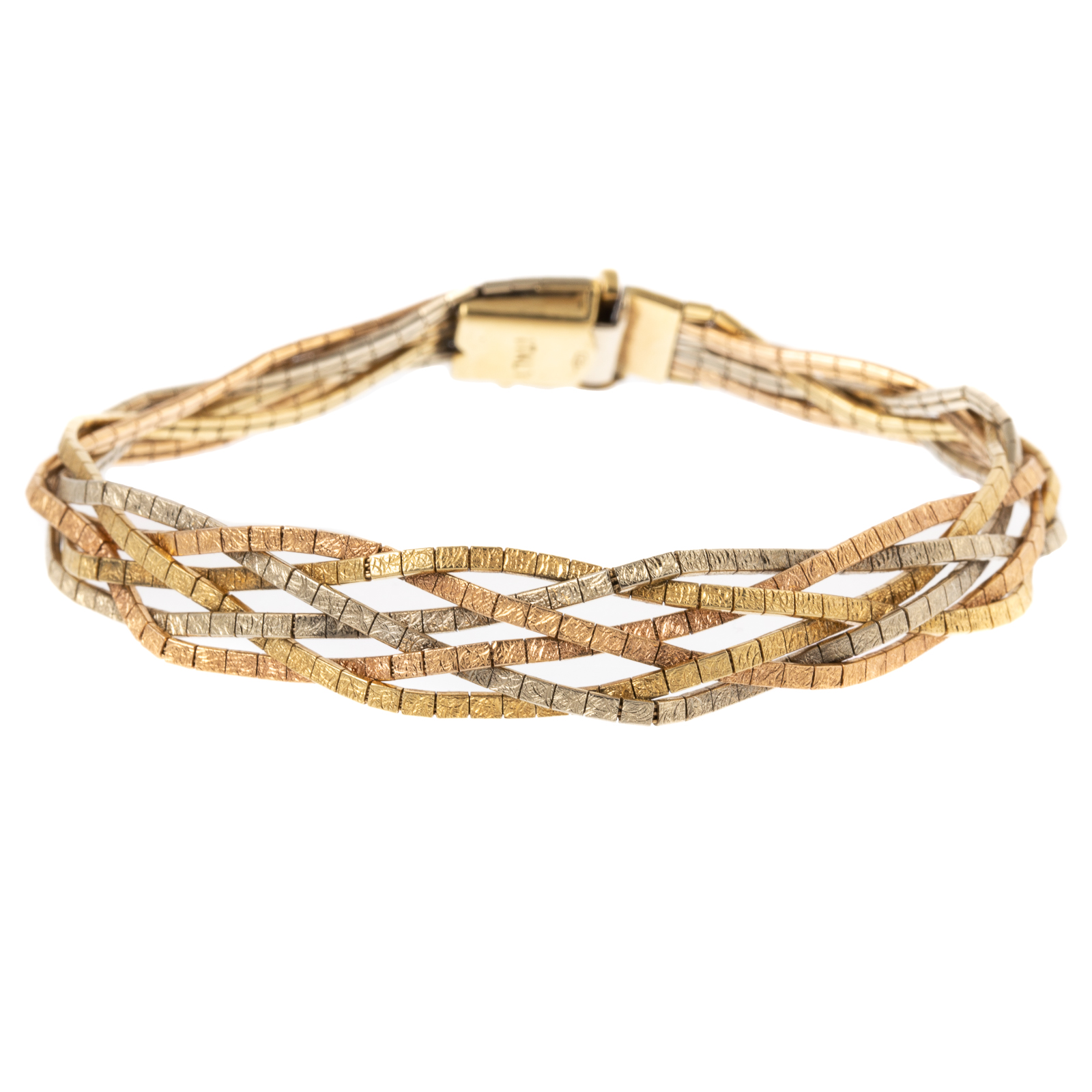 A 14K TRI COLOR GOLD BRAIDED LINK 28795c