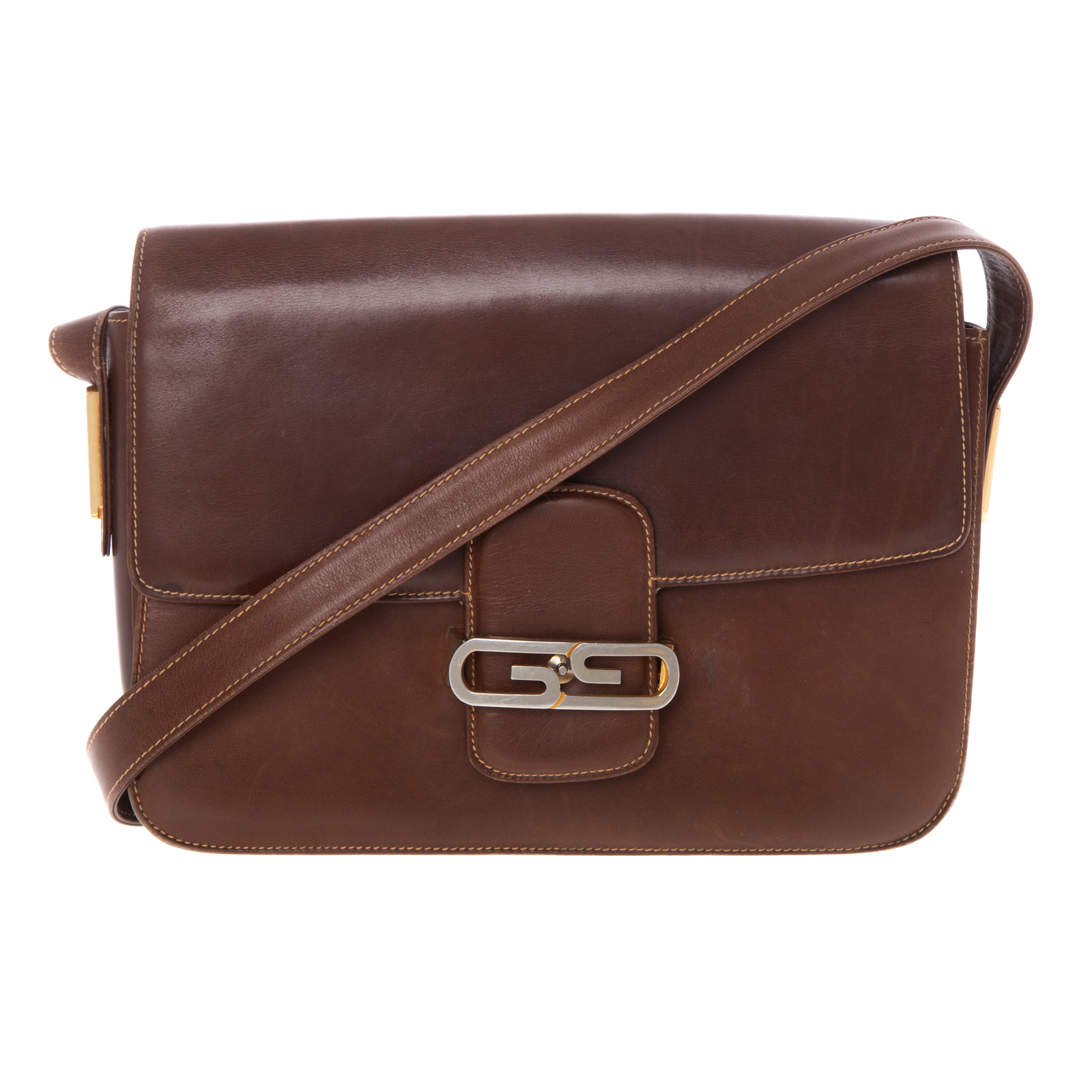 A GUCCI BROWN SHOULDER BAG A brown 287985