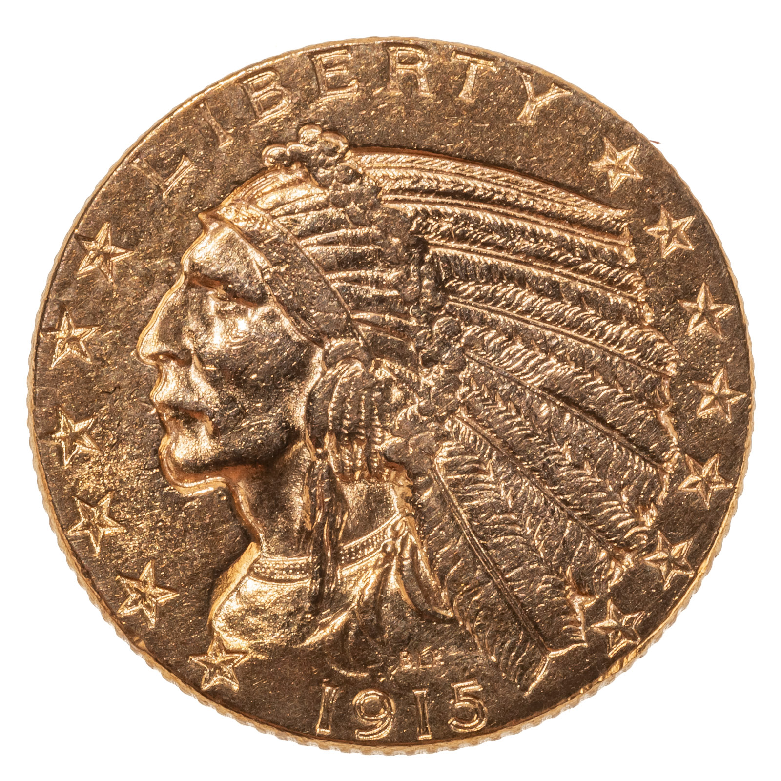 1915 $5 INDIAN GOLD HALF EAGLE