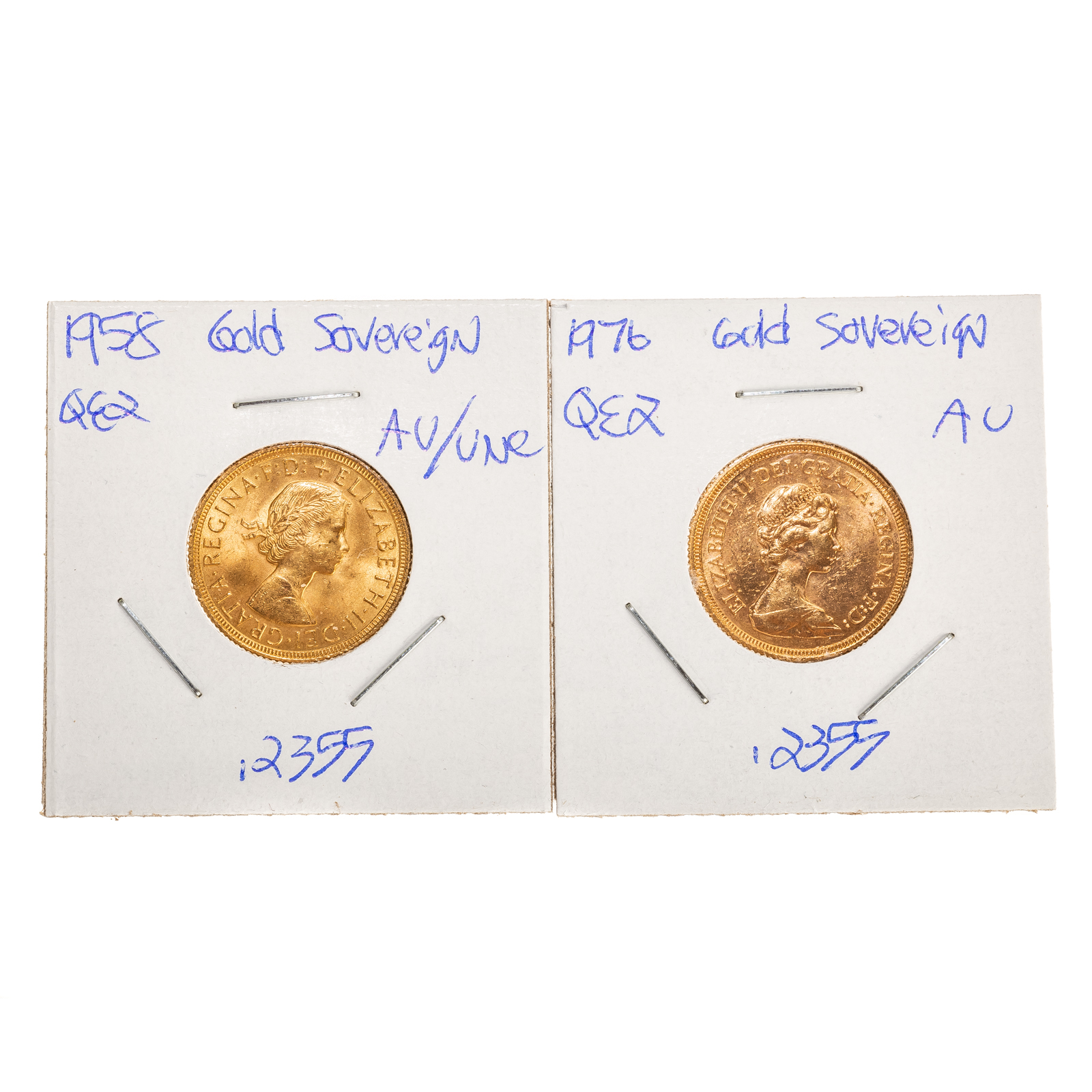 1958 1976 QE2 GOLD SOVEREIGNS 287a22