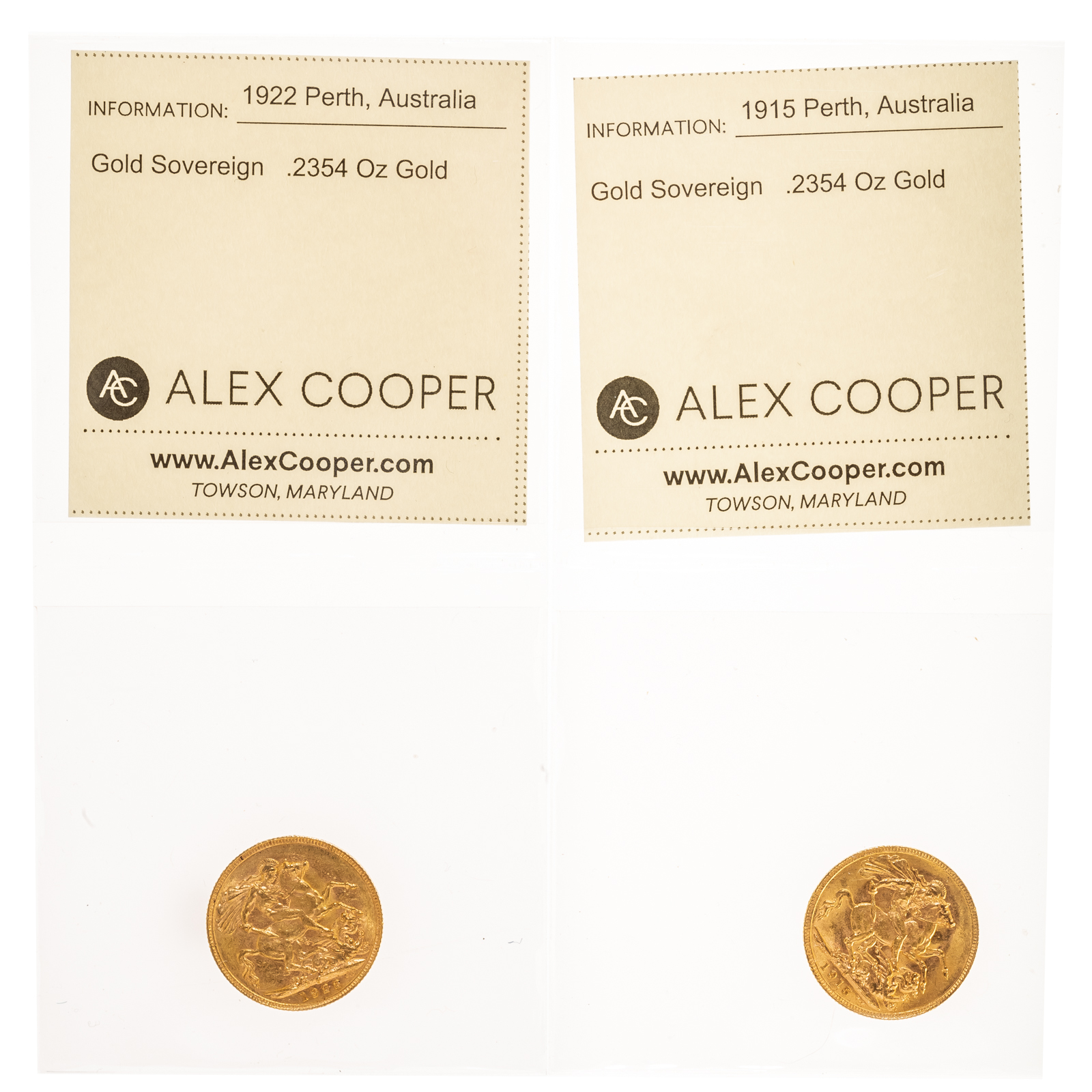 A PAIR OF PERTH MINTED GOLD SOVEREIGNS 287a1c
