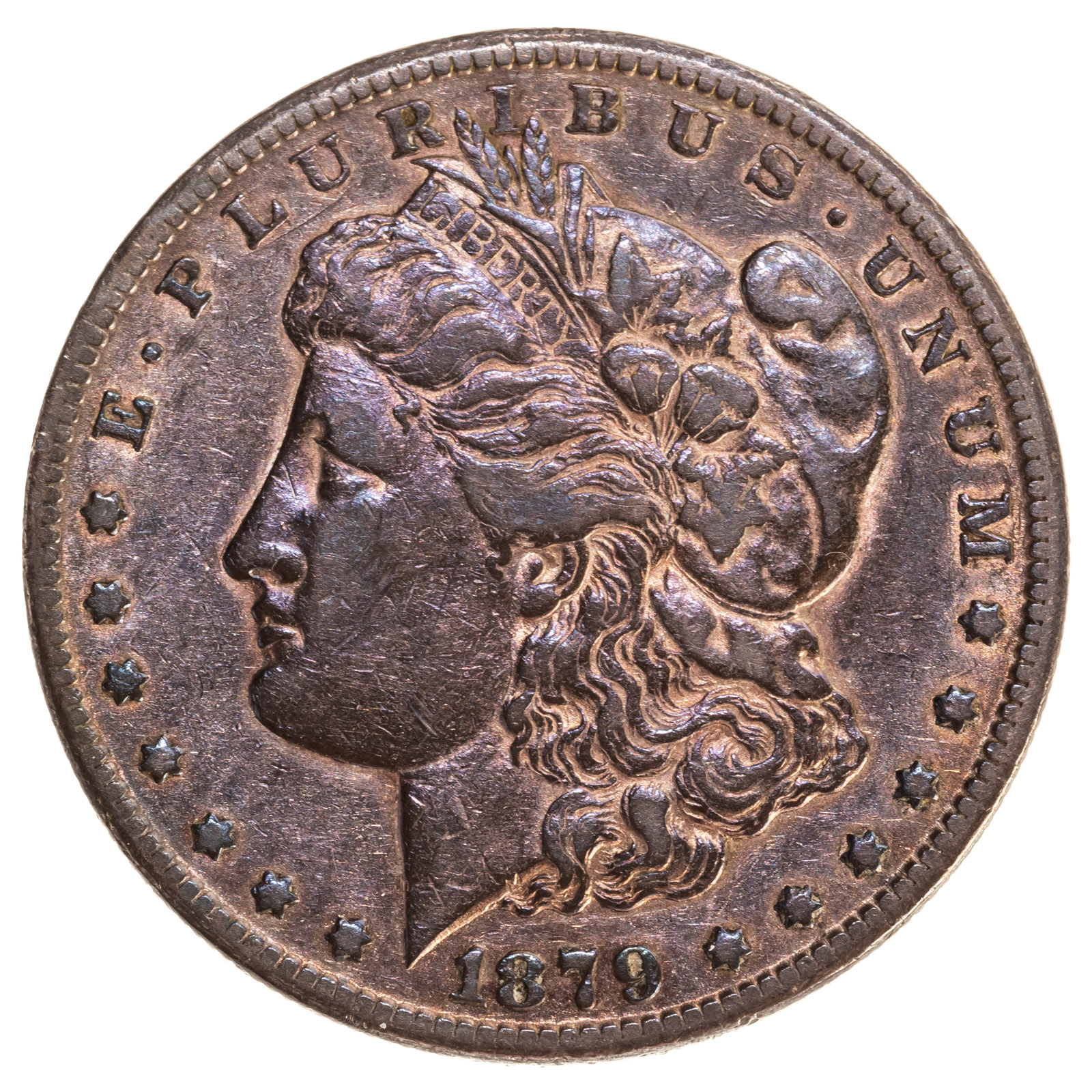 1879 CC MORGAN DOLLAR CAPPED DIE 287a2f