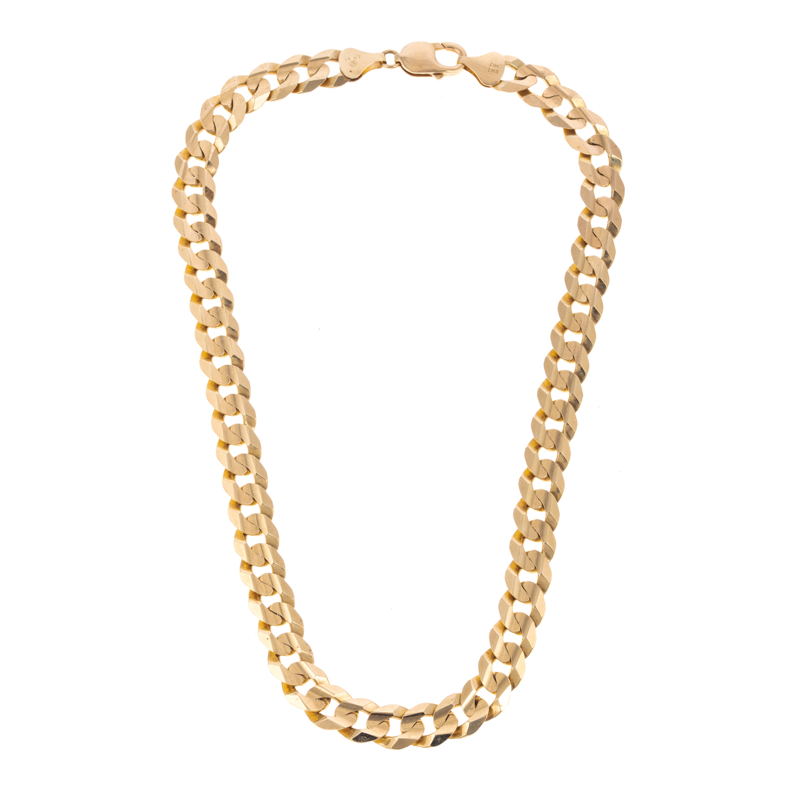 A LARGE ITALIAN 14K CURB LINK NECKLACE 287b2a
