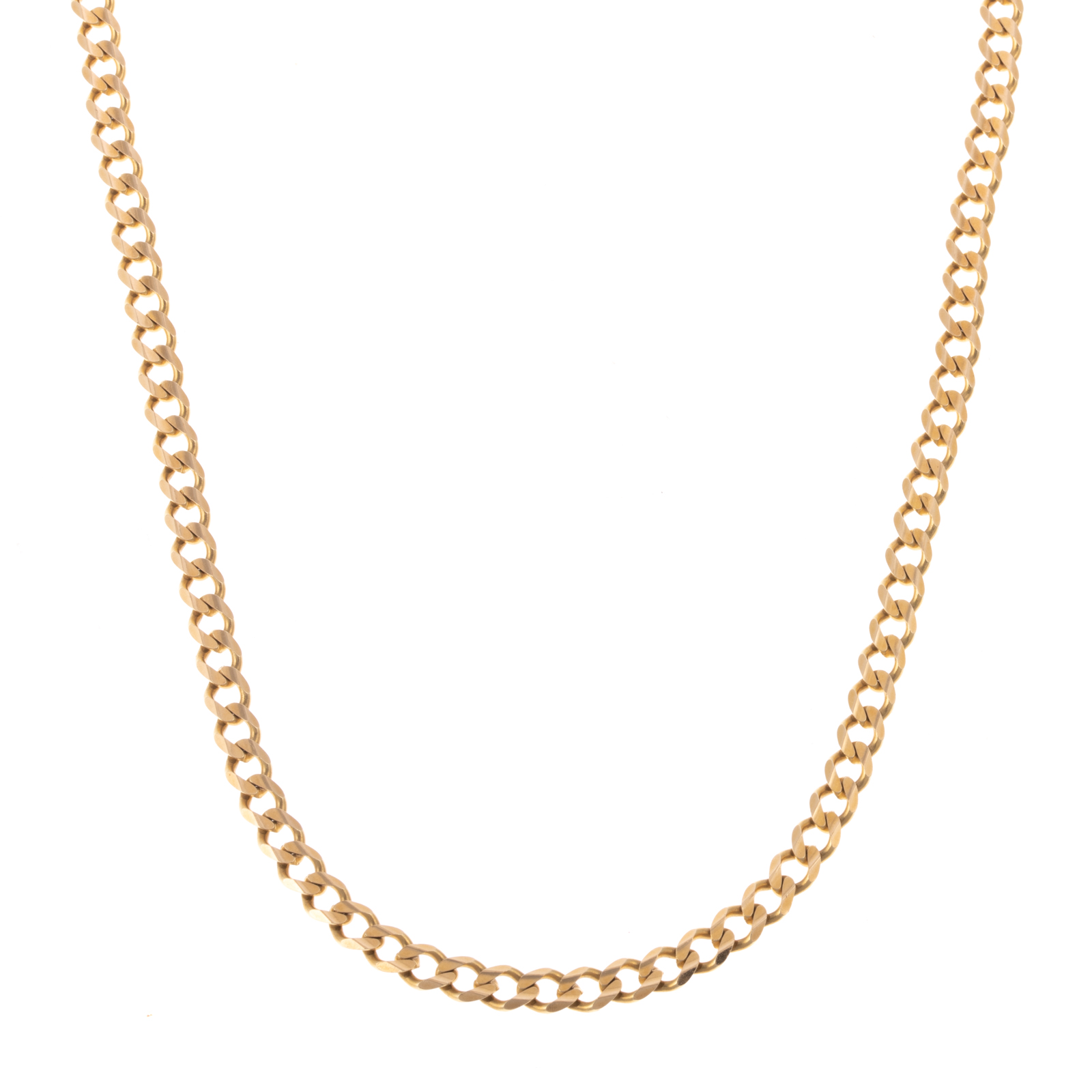 A HEAVY CURB LINK NECKLACE IN 14K