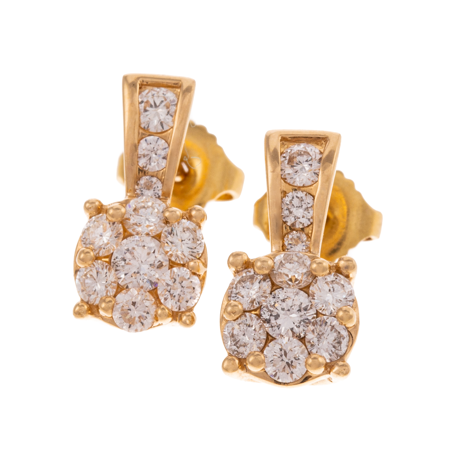 A PAIR OF DIAMOND CLUSTER DROP 287b3f