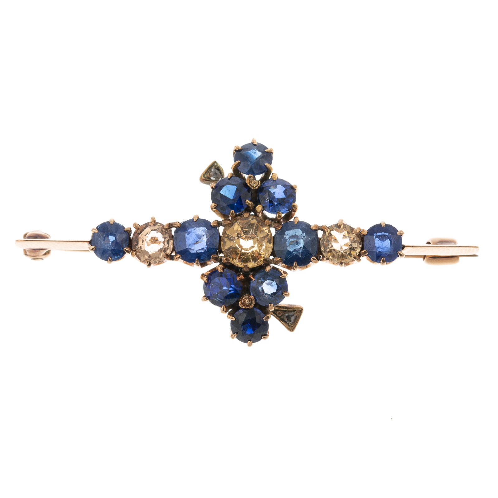 AN ANTIQUE SAPPHIRE & GOLDEN TOPAZ