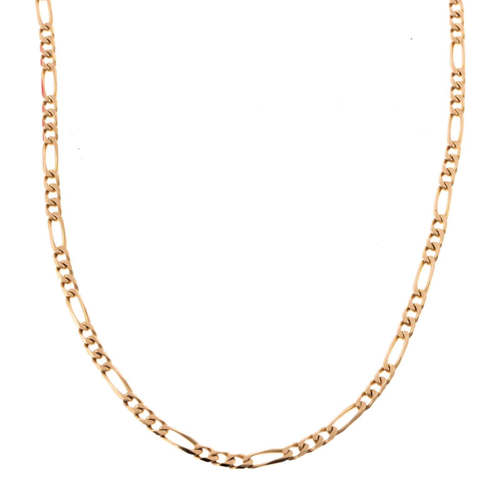 A 14K YELLOW GOLD FIGARO CHAIN