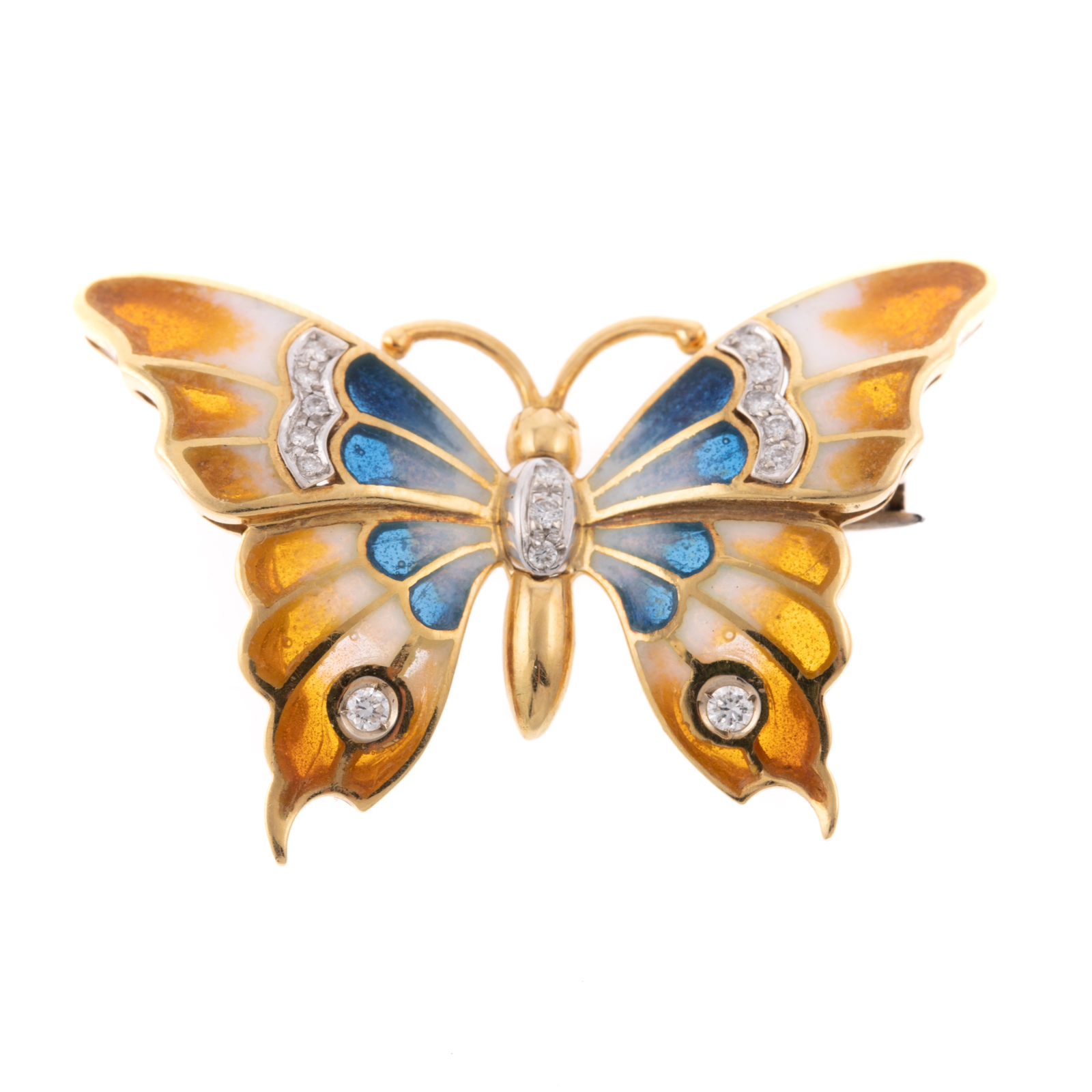 A PLIQUE-A-JOUR ENAMEL BUTTERFLY