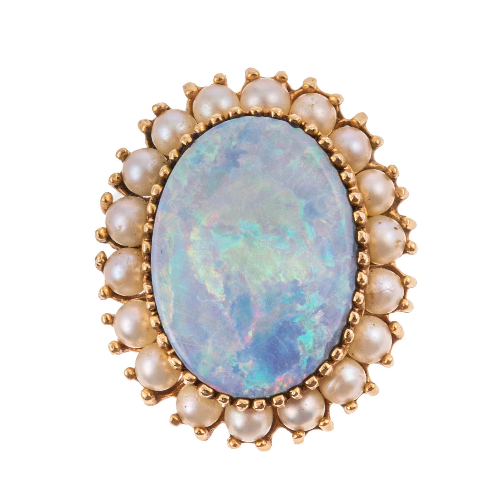 AN EDWARDIAN OPAL SEED PEARL 287c3e