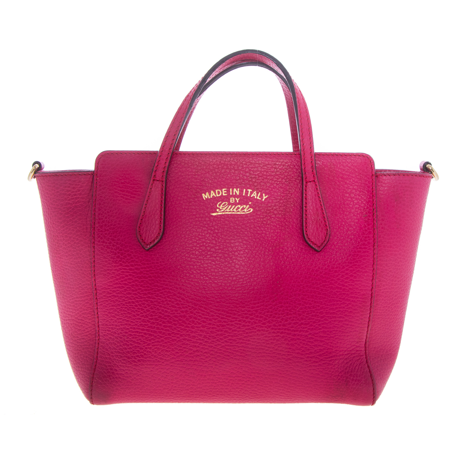 A GUCCI SWING TOTE A fuchsia grained 287d06