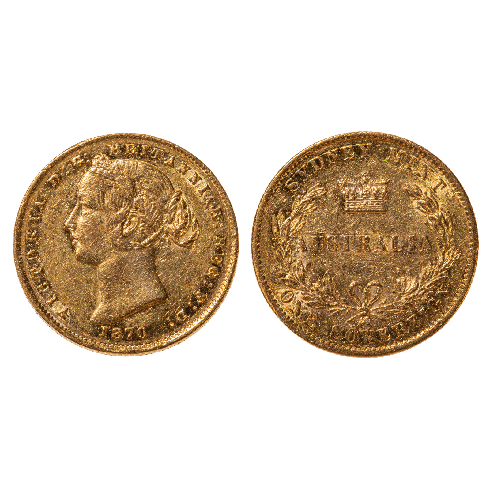 1870 AUSTRALIA GOLD SOVEREIGN AU