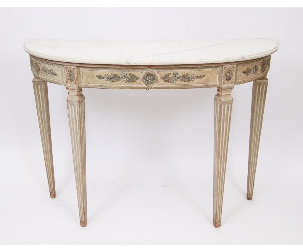 Italian carved demilune wall table