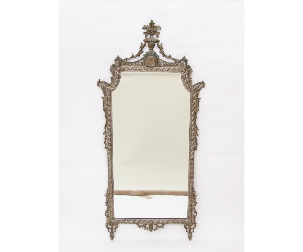 Delicate wood carved French mirror,