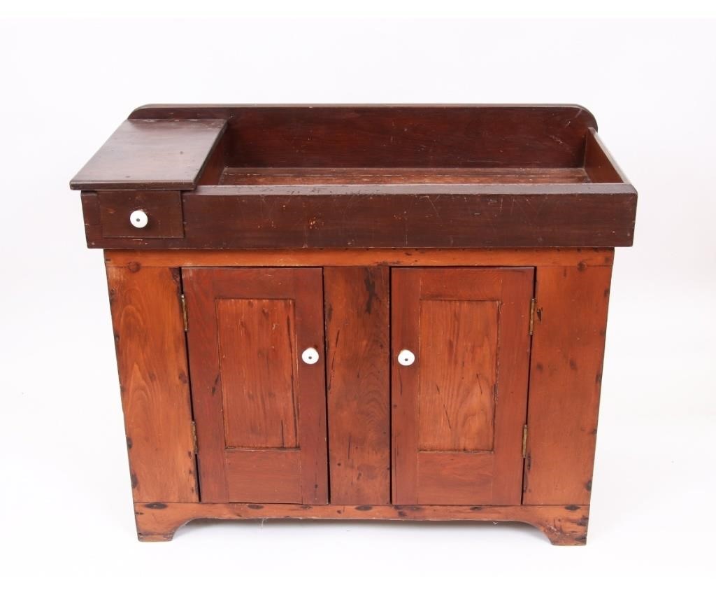 Pine dry sink, circa 1860, with