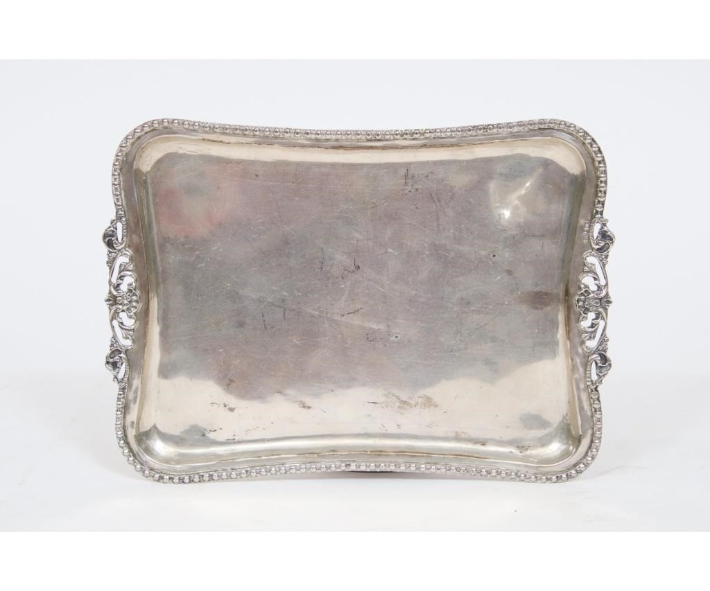 Delicate Turkish silver tray, marked