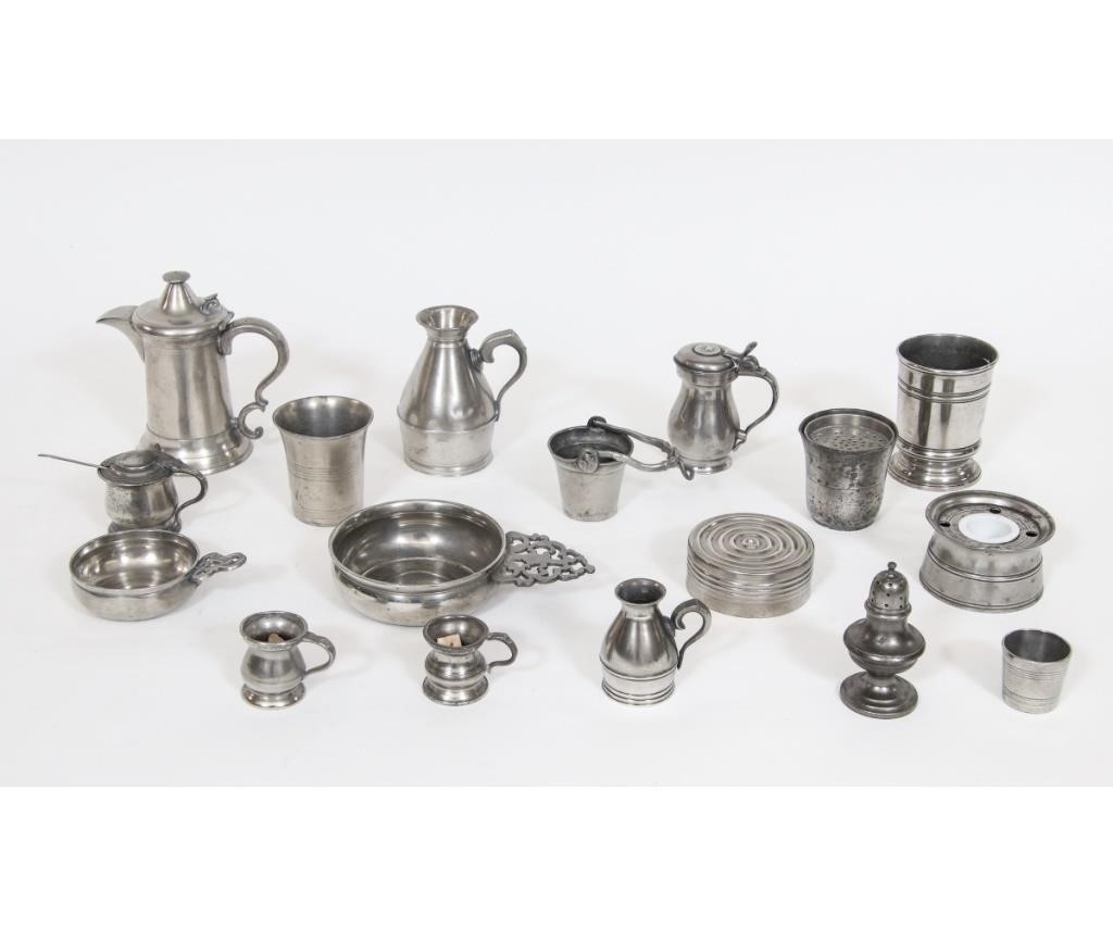 Pewter tableware, 18/19th c., to