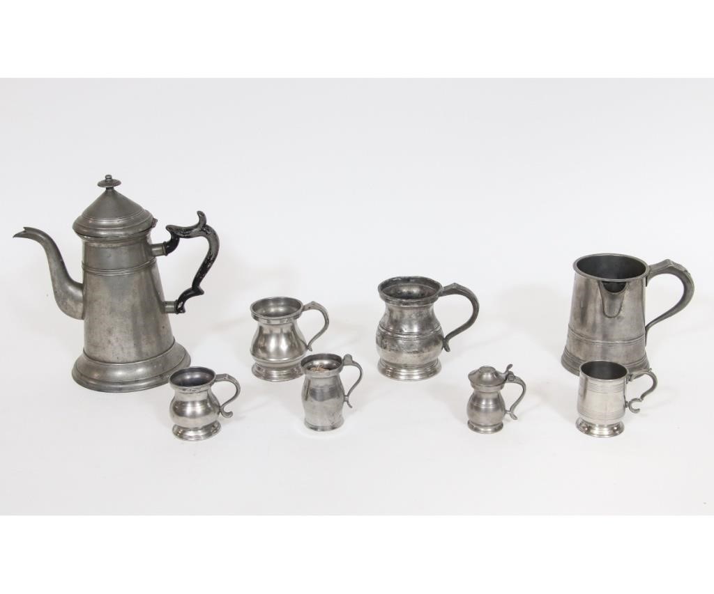 Eight pieces pewter tableware  28a6eb