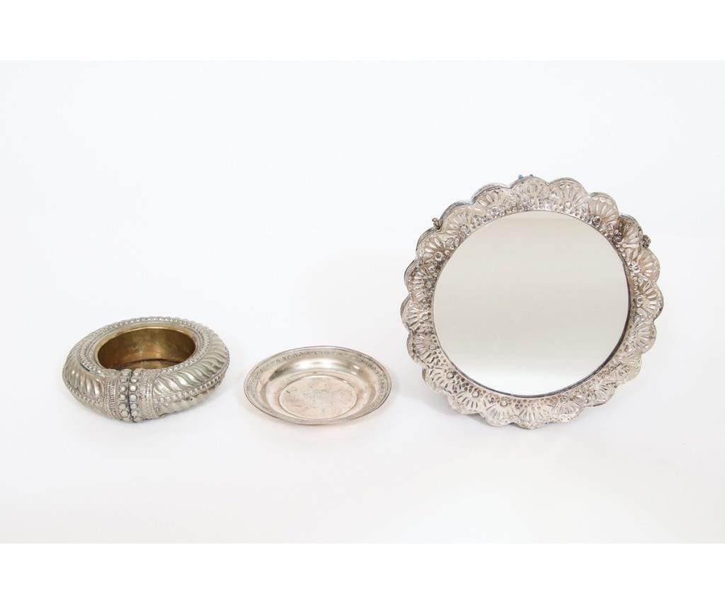 Turkish silver mirror, marked "900",