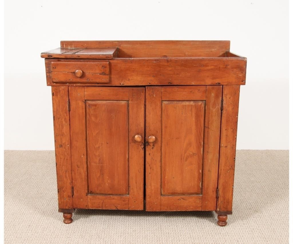 Country pine dry sink, circa 1860,