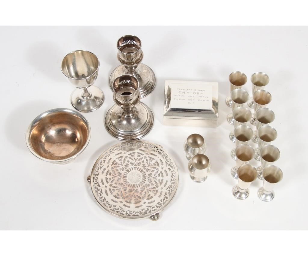 Sterling silver tableware to include;