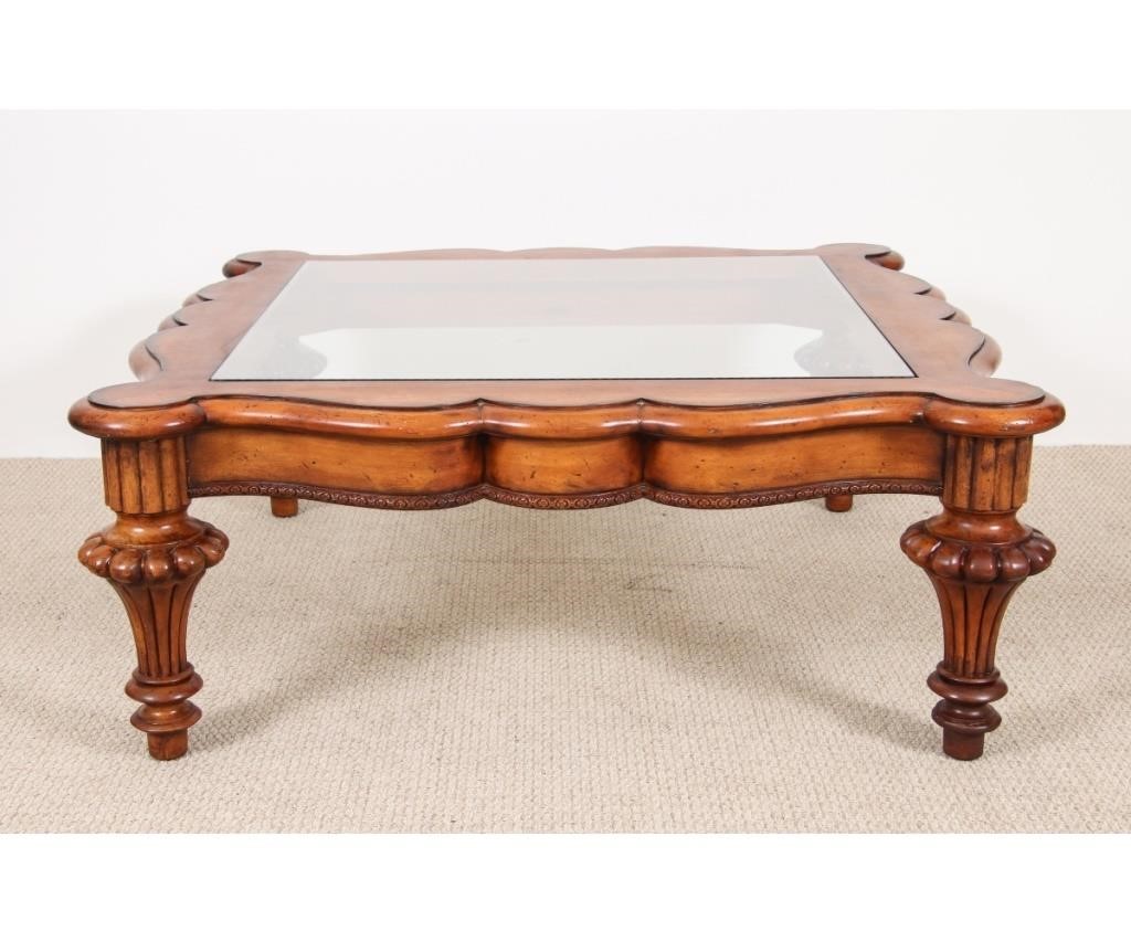 Ornate large fruitwood glass top 28a780