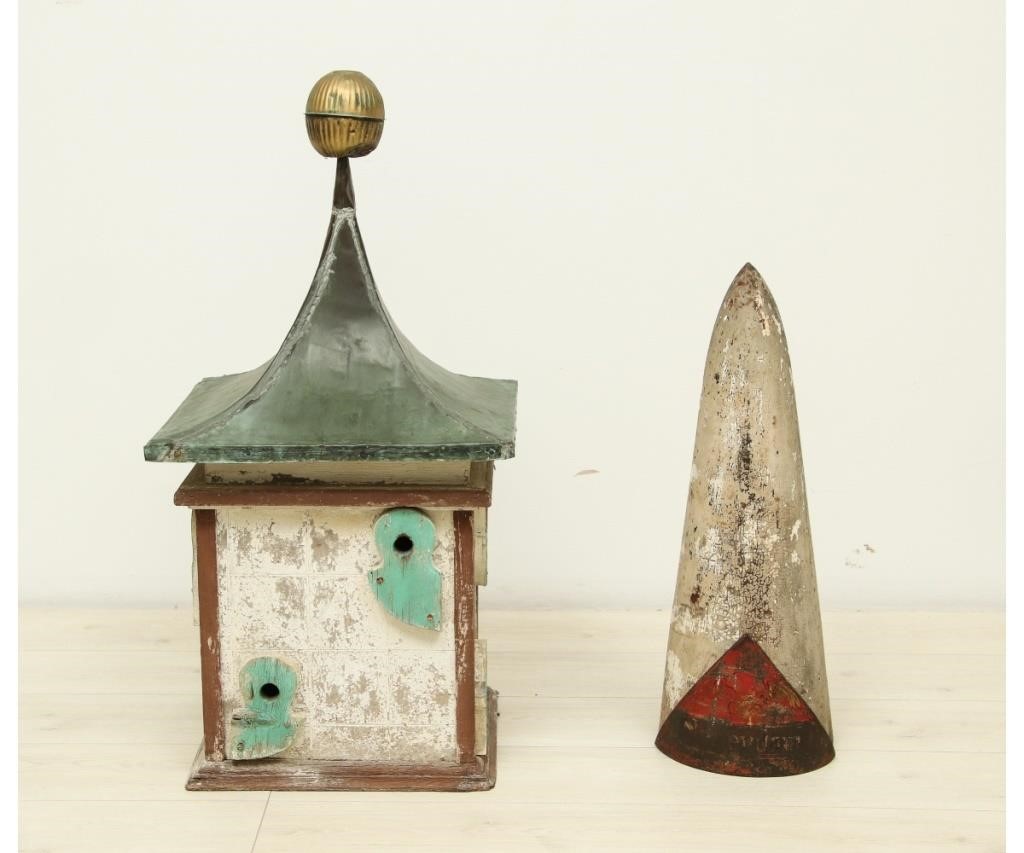 Folk Art wooden bird house with 28a7a0