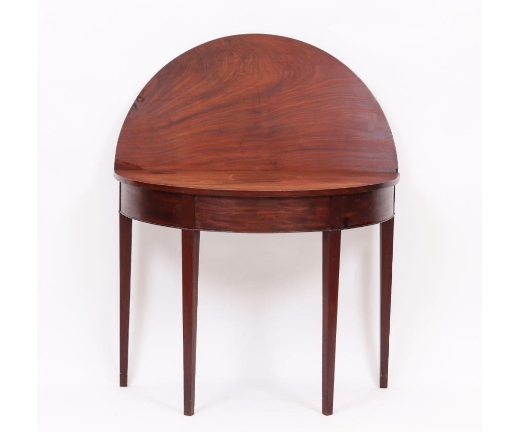 American Hepplewhite mahogany demilune