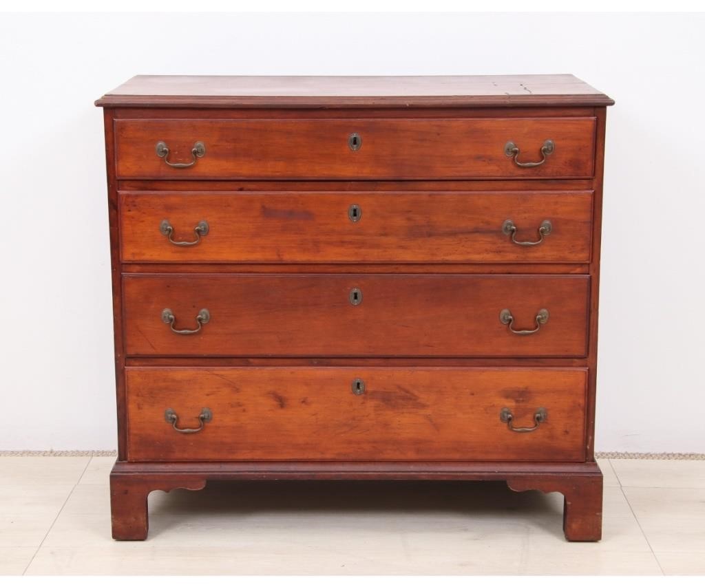 Cherry Chippendale chest of drawers,