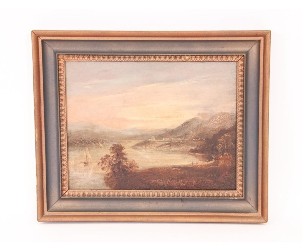 Oil on canvas of a Hudson River