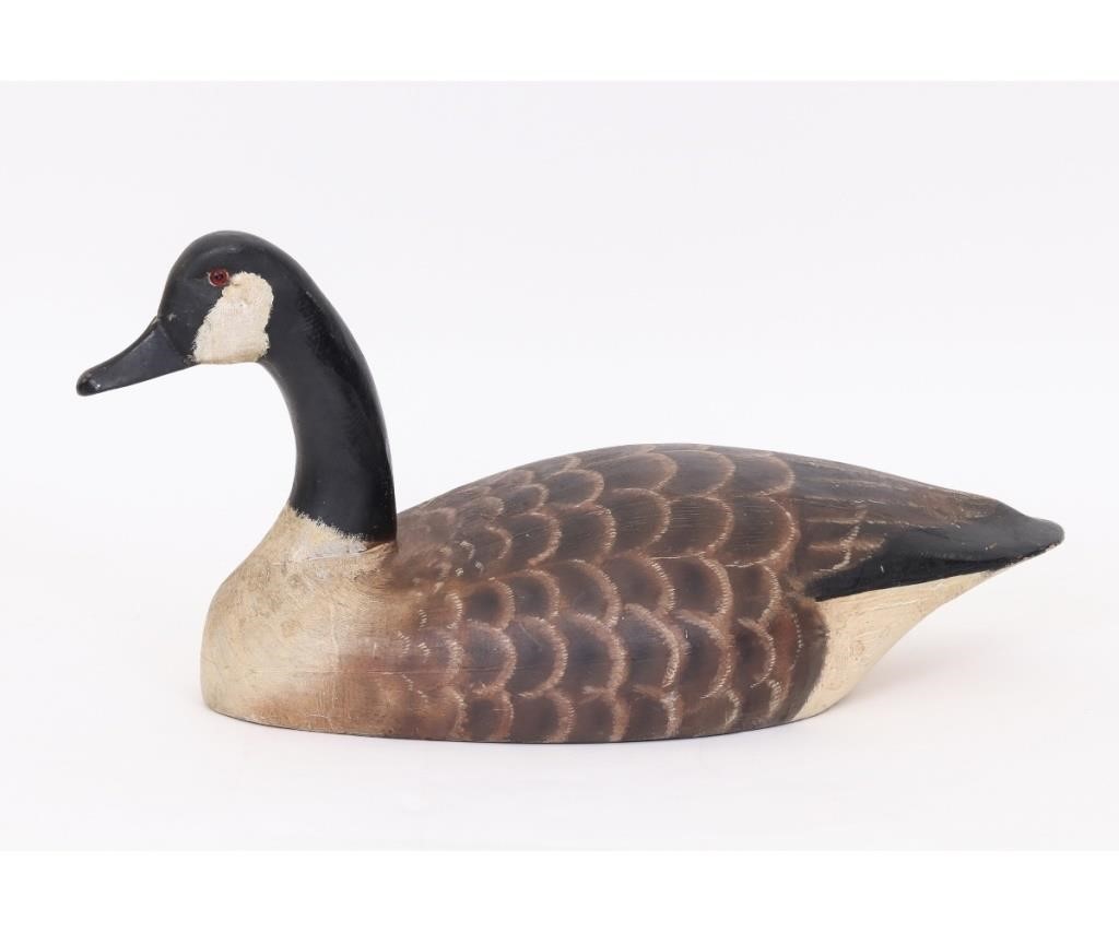 Carved and painted goose decoy,