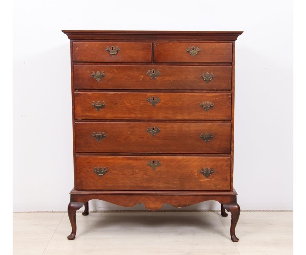 New England cherry Queen Anne chest 28a93c
