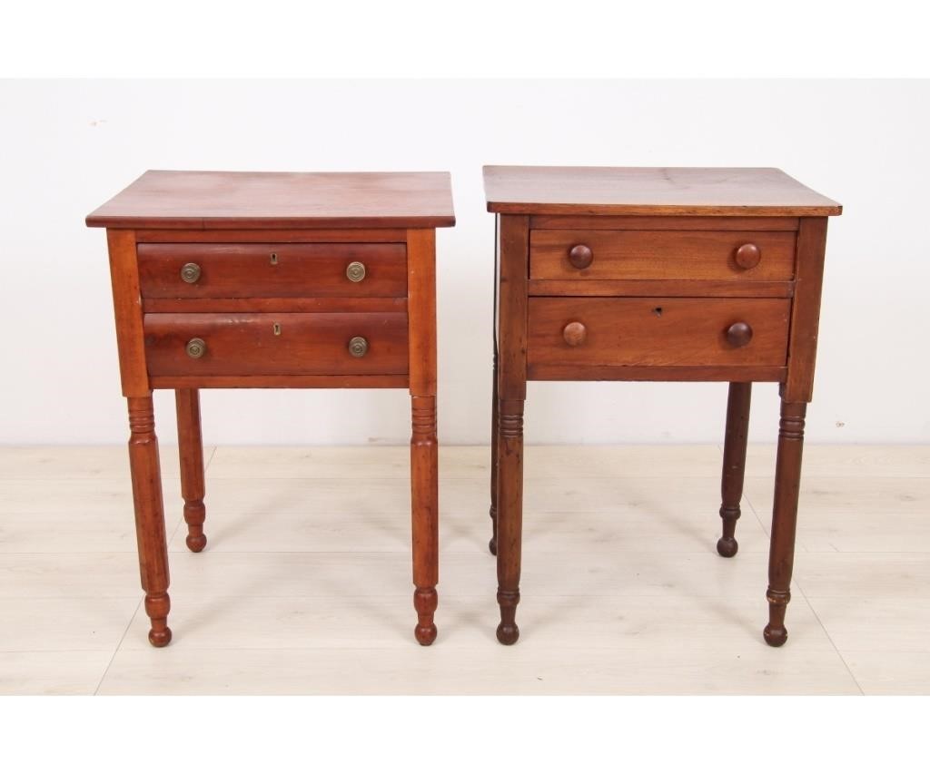 Sheraton mahogany two-drawer stand,