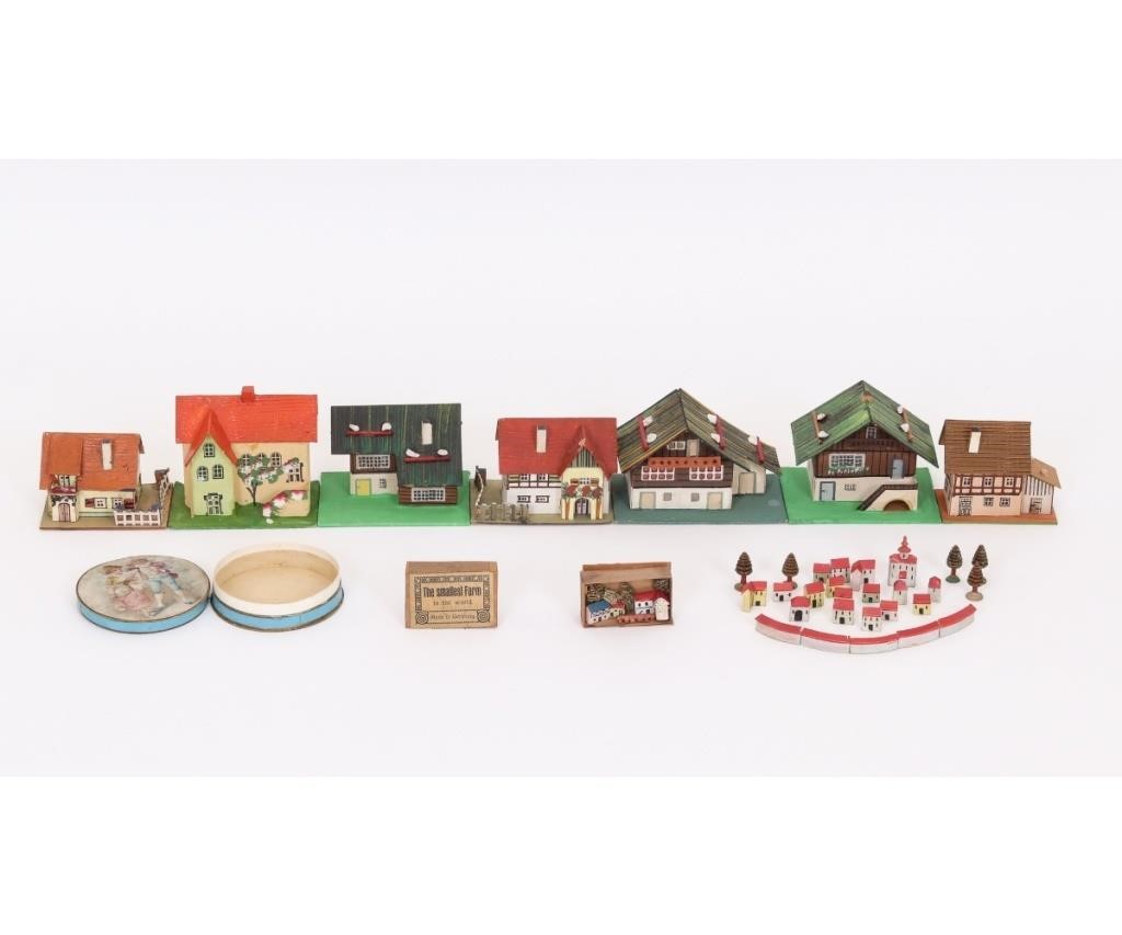 Seven piece German paper Putz Village  28a96d