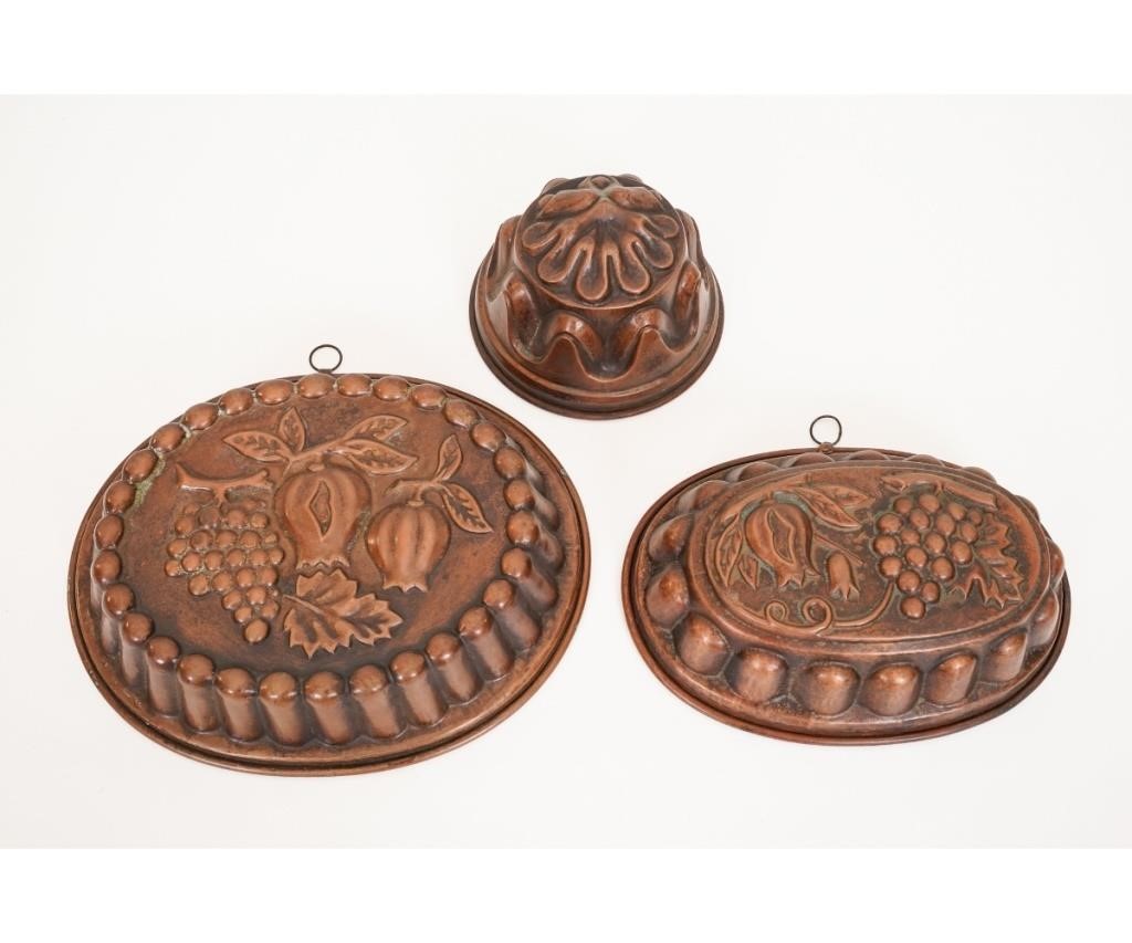 Three large French copper molds  28a97f