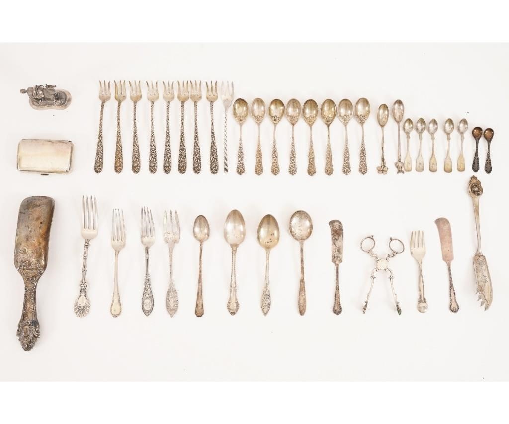 Sterling silver spoons and forks, various