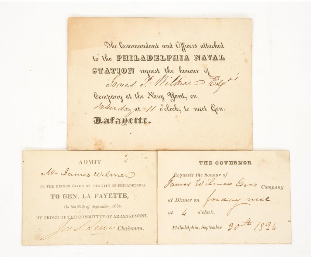 Three historical invitations from