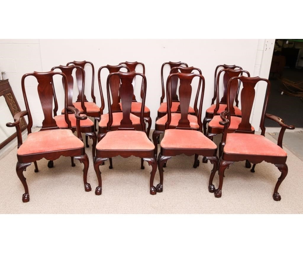 Fine set of twelve Chippendale style